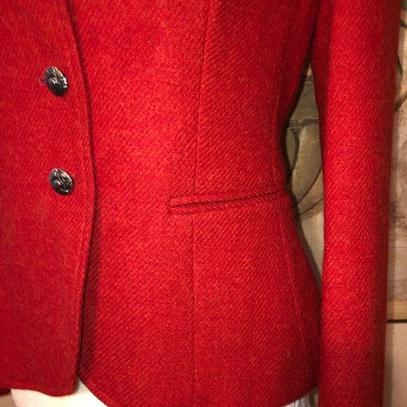 Sz 6 Evan Picone Vintage 100% Wool Red Jacket - Picture 5 of 13